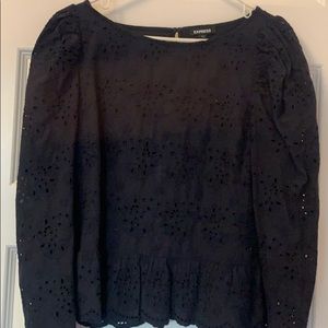 Puff sleeve peplum blouse